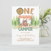 Invitation Un Happy Camper 1er Anniversaire (Debout devant)