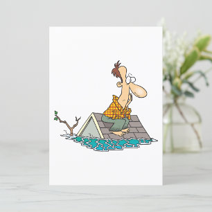 Invitation Un Homme Dans Une Inondation