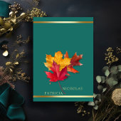 Invitation Un Imaginaire Turquoise et automnal Gold Rustic Re