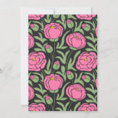 Invitation Un jardin d'amour. Mariage rose Peony Flowers (Dos)