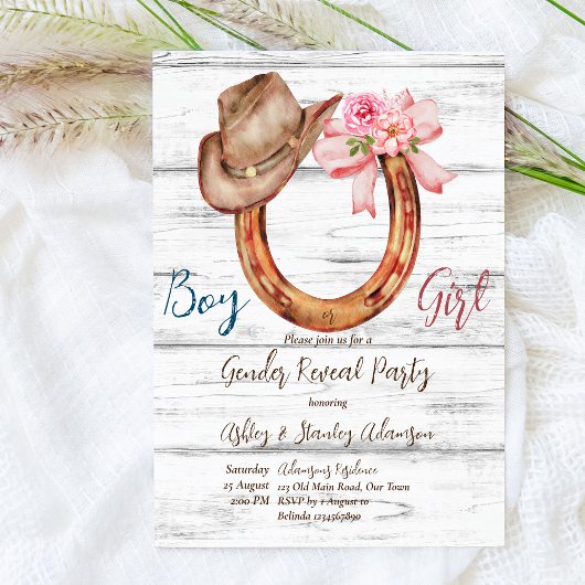 Invitation Un jeu de fer à cheval rustique révèle la fête