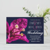 Invitation Un joli mariage rose fuchsia (Debout devant)