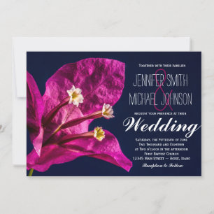 Invitation Un joli mariage rose fuchsia