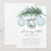 Invitation Un joli petit Baby shower | Baby shower garçon (Devant / Derrière)