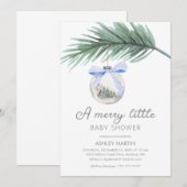 Invitation Un joli petit Baby shower | Baby shower garçon (Devant / Derrière)