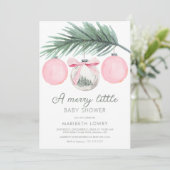 Invitation Un joli petit Baby shower | Douche de Noël (Debout devant)
