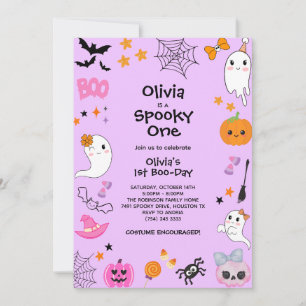 Invitation Un joli premier anniversaire Halloween de la petit