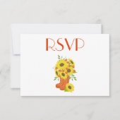 Invitation Un joli RSVP de tournesol rustique (Devant)