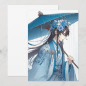 Invitation Un Joli Seigneur Chinois (Style Manga Oriental) (Devant / Derrière)