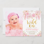 Invitation Un jour d'anniversaire sauvage de Boho Pink Dreamc (Devant)