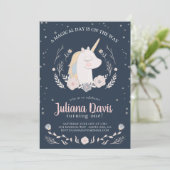 Invitation Un jour magique est en route Licorne (Debout devant)