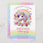 Invitation Un jour magique est en route pour l'anniversaire (Devant / Derrière)