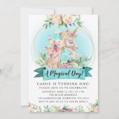 Invitation Un Jour Magique Unicorn fête d'anniversaire (Devant)