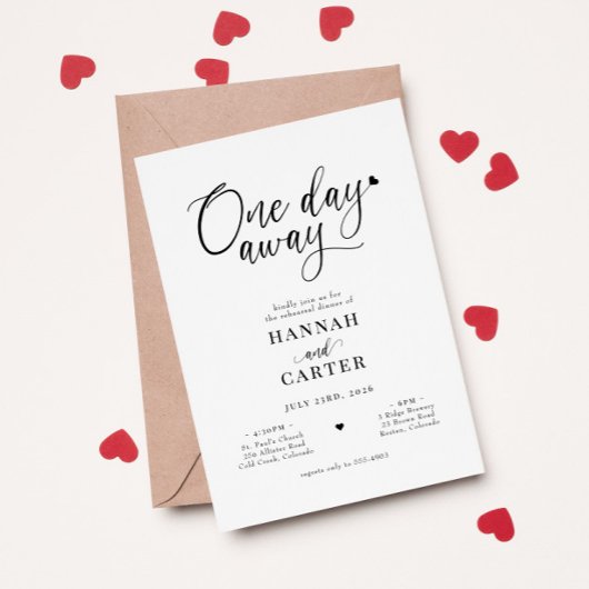 Invitation Un Jour Plus Loin Dîner De Répétition Mariage Call