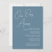 Invitation Un Jour Plus Loin, Script Whimsical Bleu Dusty (Devant)