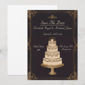 Invitation Un jour pour se souvenir du Mariage de gâteaux Mar (Devant / Derrière)