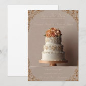 Invitation Un jour pour se souvenir du Mariage de gâteaux Mar (Devant / Derrière)