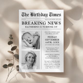 Invitation Un journal unique Photo fête d'anniversaire