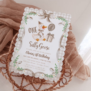 Invitation Un joyeux anniversaire de 1 an de l'oie beige et m