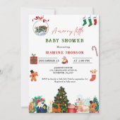 Invitation Un joyeux baby shower de Noël baby shower d'hiver (Devant)