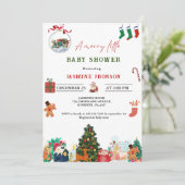 Invitation Un joyeux baby shower de Noël baby shower d'hiver (Debout devant)