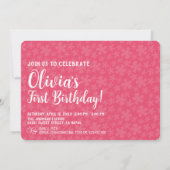 Invitation Un joyeux bébé photo rose fleur (Dos)