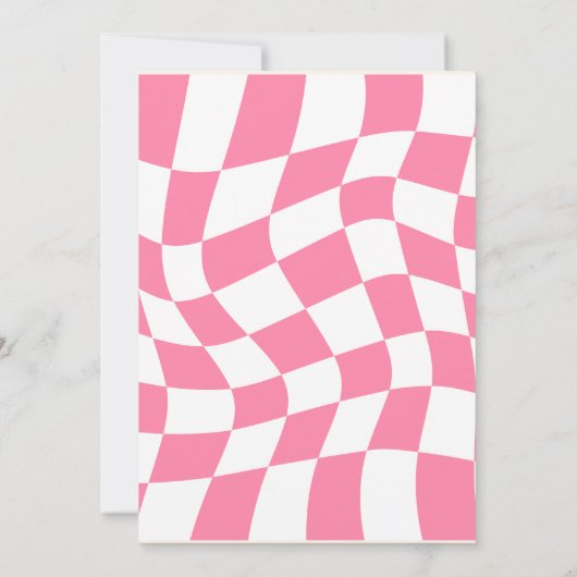 Invitation Un joyeux bébé rétro rose 1er anniversaire fête (Dos)