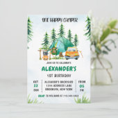 Invitation Un Joyeux Camper 1er Anniversaire Camping Party (Debout devant)