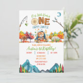 Invitation Un joyeux Camper Automne Aventure Anniversaire (Debout devant)