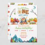 Invitation Un joyeux Camper Automne Aventure Anniversaire (Devant / Derrière)