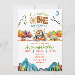 Invitation Un joyeux Camper Automne Aventure Anniversaire