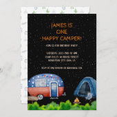 Invitation Un Joyeux Camper Birthday Kids Night Sky (Devant / Derrière)