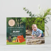 Invitation Un joyeux Camper Boy pour le 1er anniversaire (Debout devant)