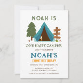 Invitation Un Joyeux Camper Boys Premier anniversaire (Devant)