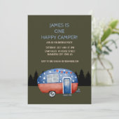 Invitation Un Joyeux Camper Enfants d'Anniversaire (Debout devant)