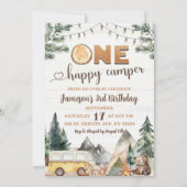 Invitation Un joyeux Camper Enfant's Forest Anniversaire (Devant)