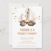 Invitation Un Joyeux Camper mignonne premier anniversaire (Devant)
