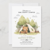 Invitation Un Joyeux Camper Premier anniversaire (Devant)