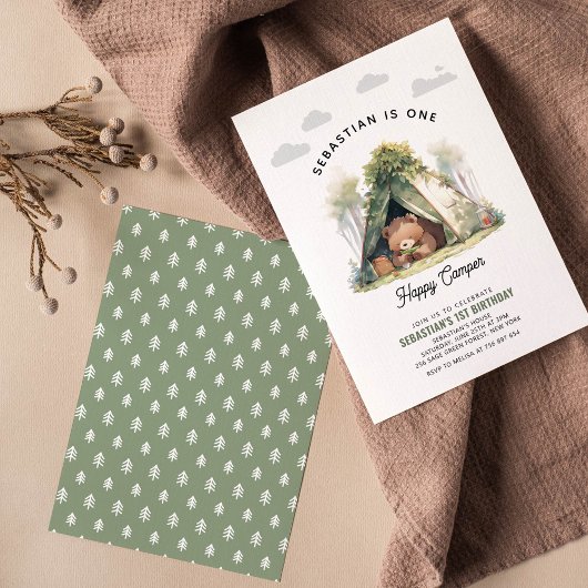 Invitation Un Joyeux Camper Premier anniversaire