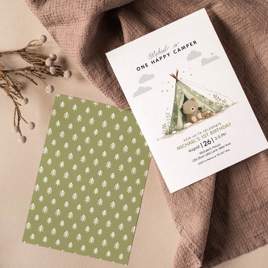 Invitation Un Joyeux Camper Premier anniversaire