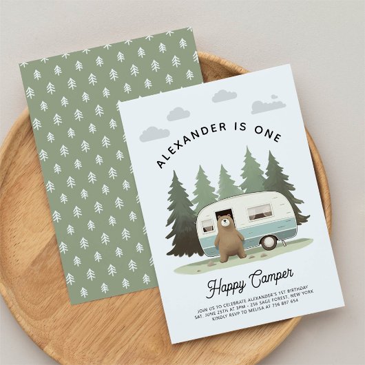Invitation Un Joyeux Camper Premier anniversaire