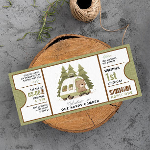 Invitation Un joyeux Camper Premier billet d'anniversaire