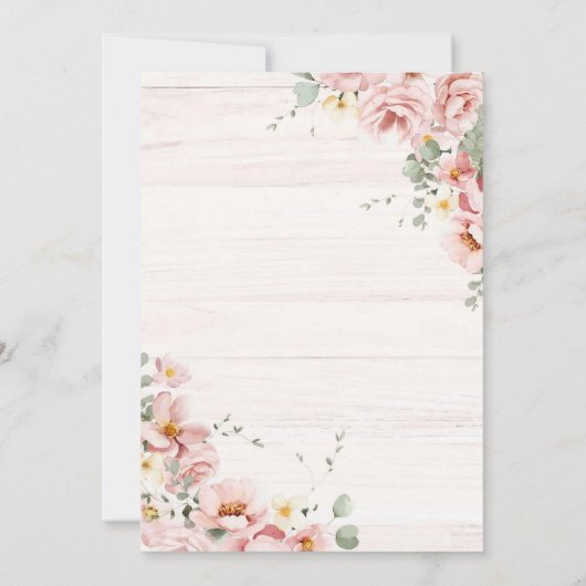 Invitation Un Joyeux Camper Rose Rustique fille Anniversaire (Dos)