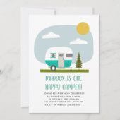 Invitation Un Joyeux Camper Turquoise Trailer Anniversaire (Devant)