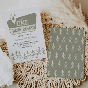 Invitation Un joyeux campeur pour le 1er anniversaire de camp