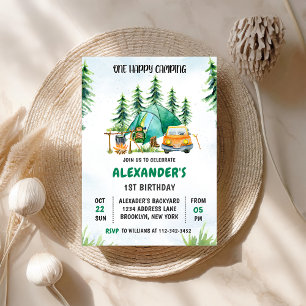 Invitation Un Joyeux Camping 1er Anniversaire Camping Party
