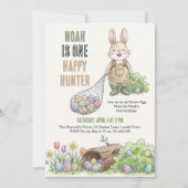 Invitation Un joyeux chasseur thème de Pâques pour un premier (Devant)