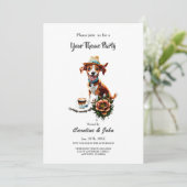 Invitation Un joyeux chien de caricature dans un casquette d' (Debout devant)