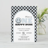 Invitation Un joyeux Dude Blue Boy anniversaire (Debout devant)
