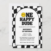 Invitation Un joyeux Dude Boy's Retro 1er anniversaire (Devant)